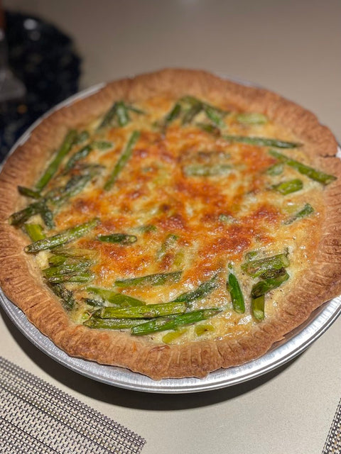 Asparagus, Scallion, & Cheddar Quiche