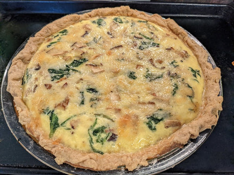 Spinach & Mushroom Quiche with Homemade Pie Crust
