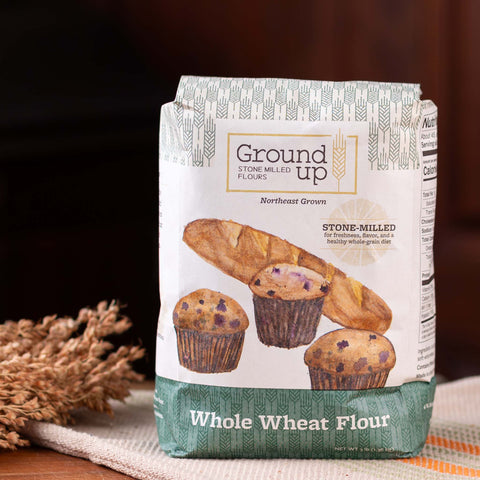 A 3 pound bag of Ground Up Whole Wheat Flour