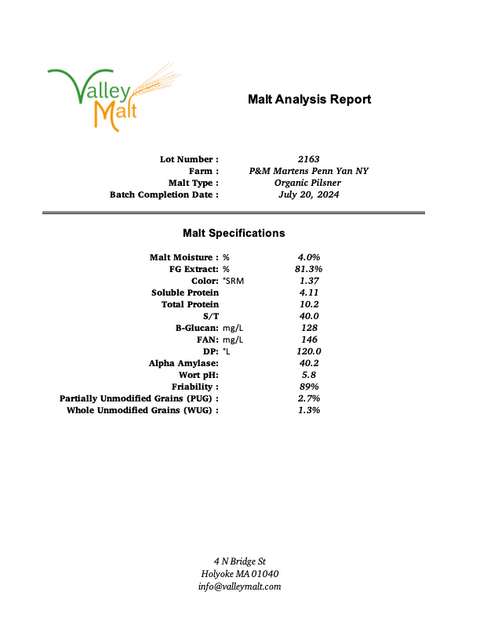 2-Row Regenerative Organic Certified® Pilsner Malt